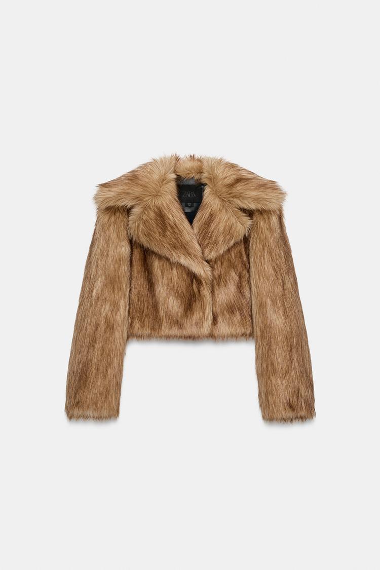 VESTE COURTE EFFET FOURRURE