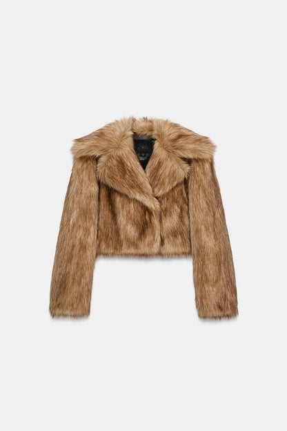 VESTE COURTE EFFET FOURRURE